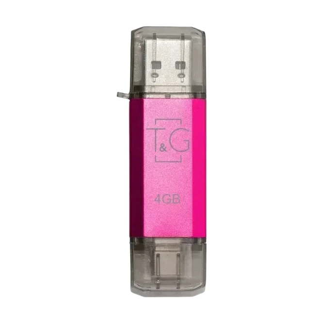 USB-флешка T&G Star 4 ГБ USB-A та USB-C, фуксія