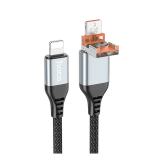 Кабель USB-A/USB-C — Lightning Hoco U128 Viking — чорний